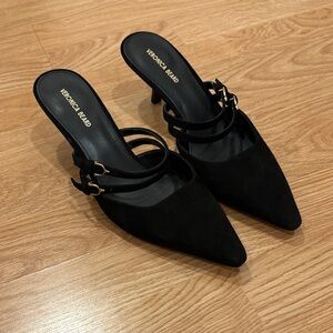 Veronica Beard Black Suede Heels